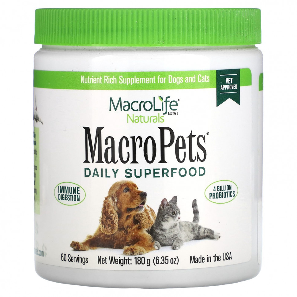   (Iherb) Macrolife Naturals, MacroPets,  ,    , 180  (6,35 )    -     , -, 