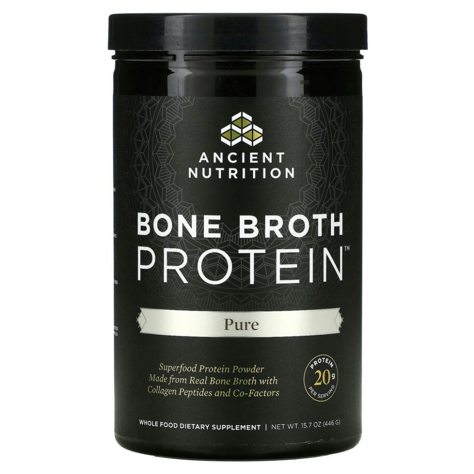 ���� ������ (Iherb) Dr. Axe / Ancient Nutrition, Bone Broth Protein, ������ ����������� �������, 446 � (15,7 �����), ������ �� 8080 ���