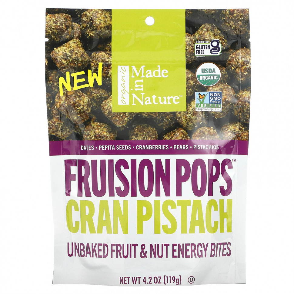 ���� ������ (Iherb) Made in Nature, Organic Fruision Pops, Cran Pistach, ������������ ��������� �������, ��������� ��������, 119 �, 4,2 �����), ������ �� 950 ���