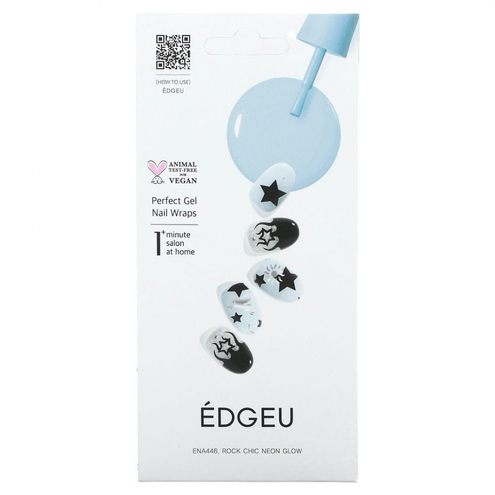 ���� ������ (Iherb) Edgeu, Perfect Gel Nail Wraps, ENA446, Rock Chic Neon Glow, ����� �� 16 �������, ������ �� 2060 ���