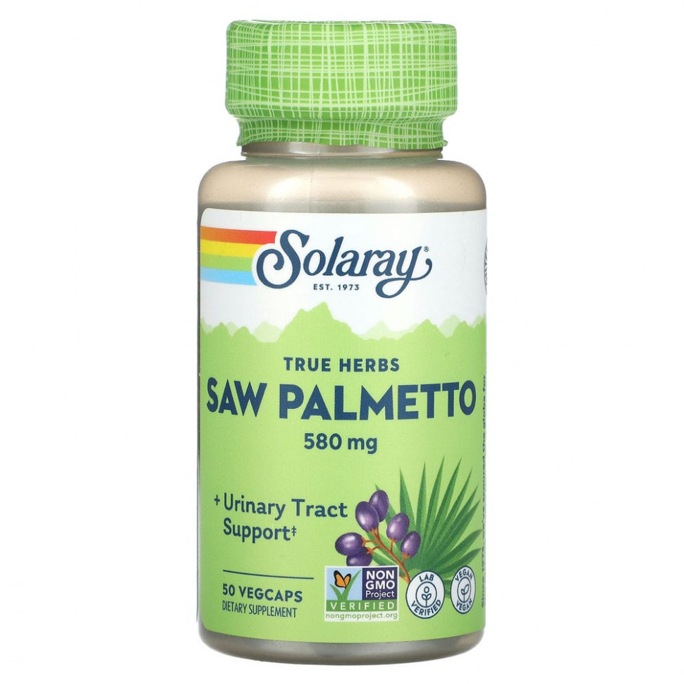 ���� ������ (Iherb) Solaray, True Herbs Saw Palmetto, 580 ��, 50 �������������� ������, ������ �� 1480 ���