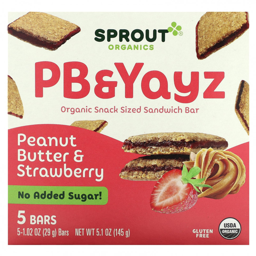 ���� ������ (Iherb) Sprout Organics, PB & Yayz, ������������ �������-�������� ��� ������, � ���������� ������ � ���������, 5 ����������, 29 � (1,02 �����), ������ �� 1390 ���