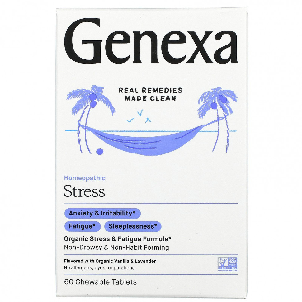 ���� ������ (Iherb) Genexa, Stress, ������������ ������� ��� ������ ������� � ���������, ������������ ������ � �������, 60 ����������� ��������, ������ �� 2610 ���