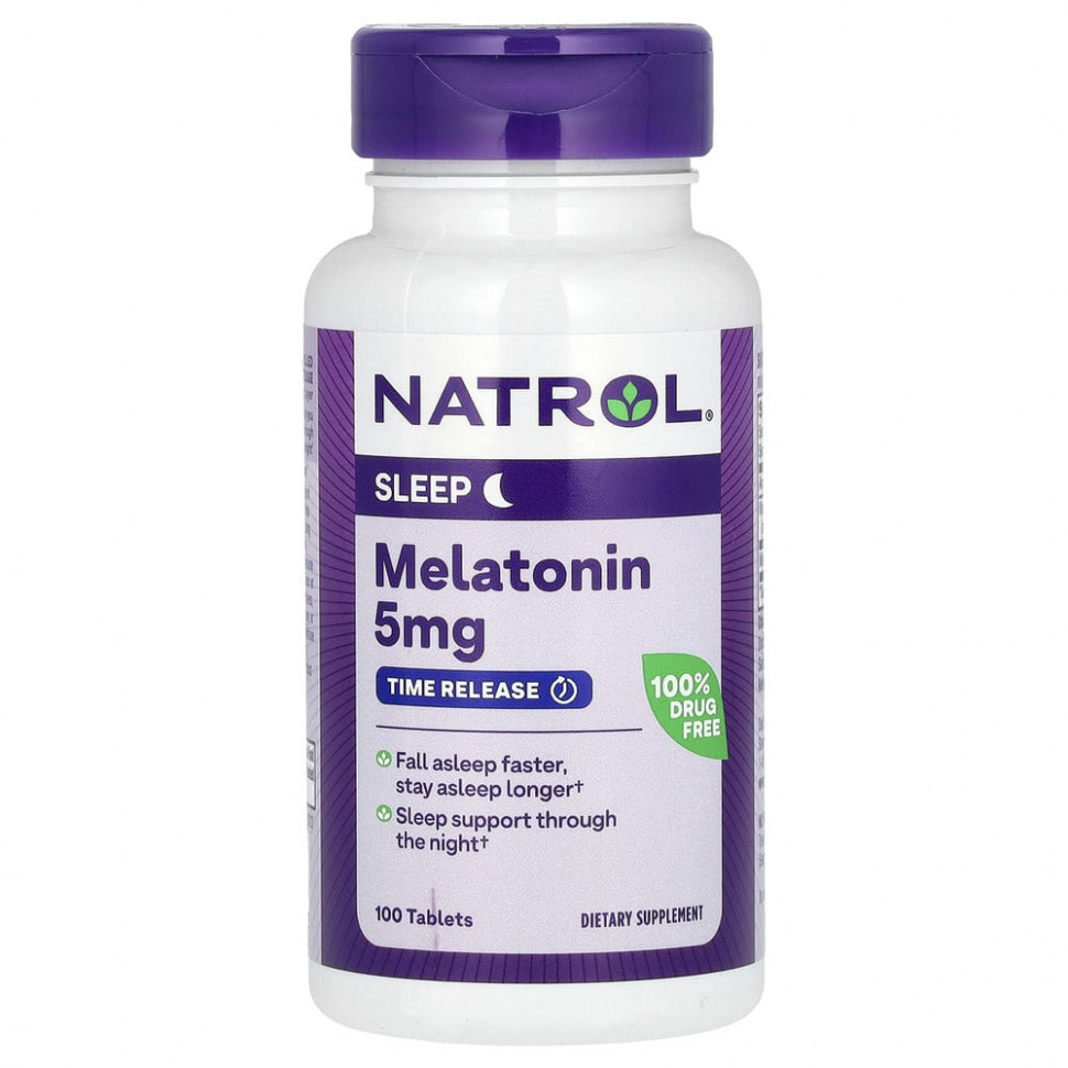 ���� ������ (Iherb) Natrol, ���������, ��������� �������������, � ���������� ����� ��������, 5 ��, 100 ��������, ������ �� 2040 ���