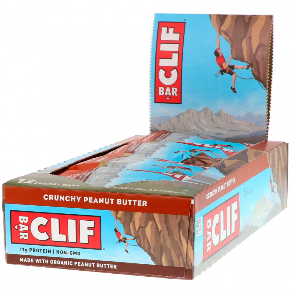���� ������ (Iherb) Clif Bar, �������������� �������� � ��������� ��������, 12 ����������, ����� 68 � (2,40 �����) ������, ������ �� 6100 ���