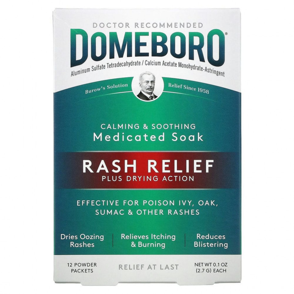 ���� ������ (Iherb) Domeboro, Medicated Soak, Rash Relief, 12 Powder Packets, ������ �� 2330 ���