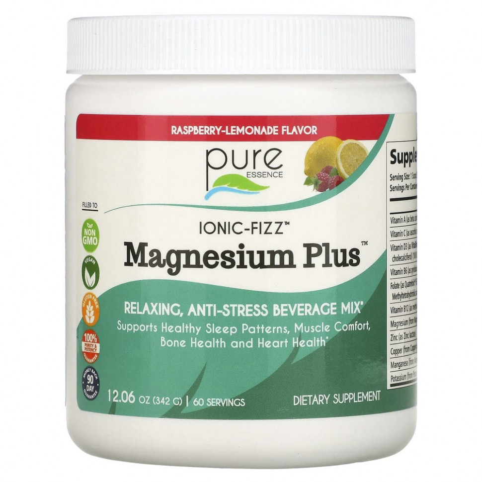   (Iherb) Pure Essence, Ionic-Fizz, Magnesium Plus,  , 342  (12,06 )    -     , -, 