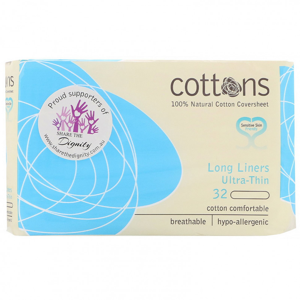 ���� ������ (Iherb) Cottons, ������������ ��������� ����������� ����� � ����������� ����� �� 100% ������� ������, 32 ��., ������ �� 1090 ���