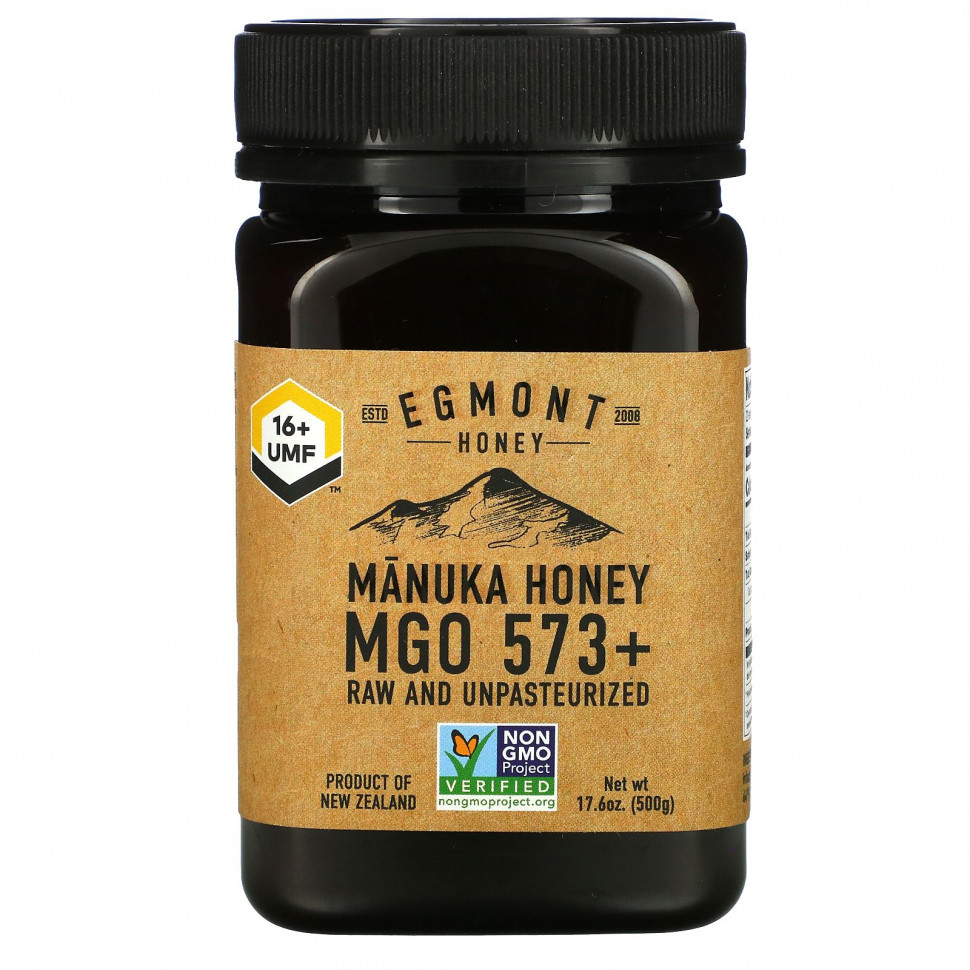 ���� ������ (Iherb) Egmont Honey, ��� ������, �������������� � �����������������, 573+ MGO, 500 � (17,6 �����), ������ �� 14260 ���