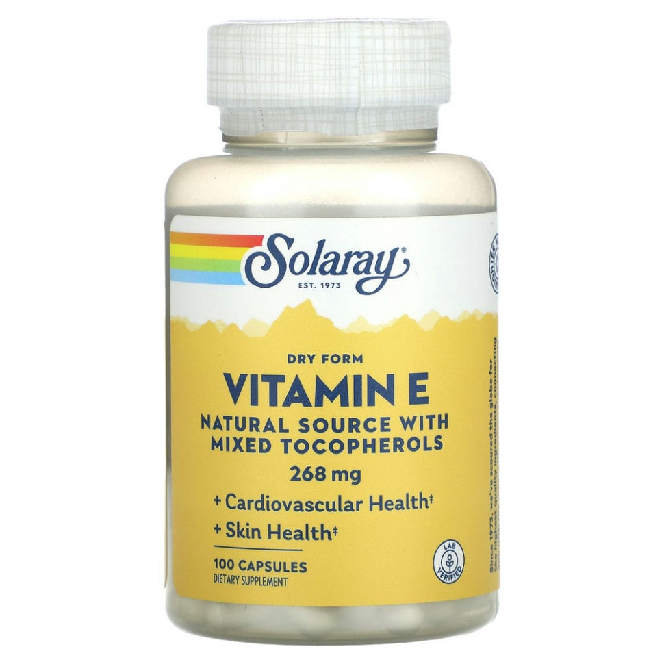 ���� ������ (Iherb) Solaray, ������� E � ����� �����, 268 ��, 100 ������, ������ �� 3610 ���