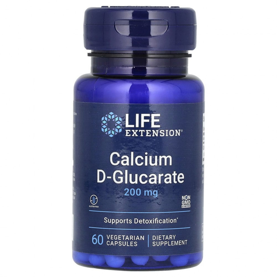���� ������ (Iherb) Life Extension, D-�������� �������, 200 ��, 60 ������������ ������, ������ �� 2260 ���