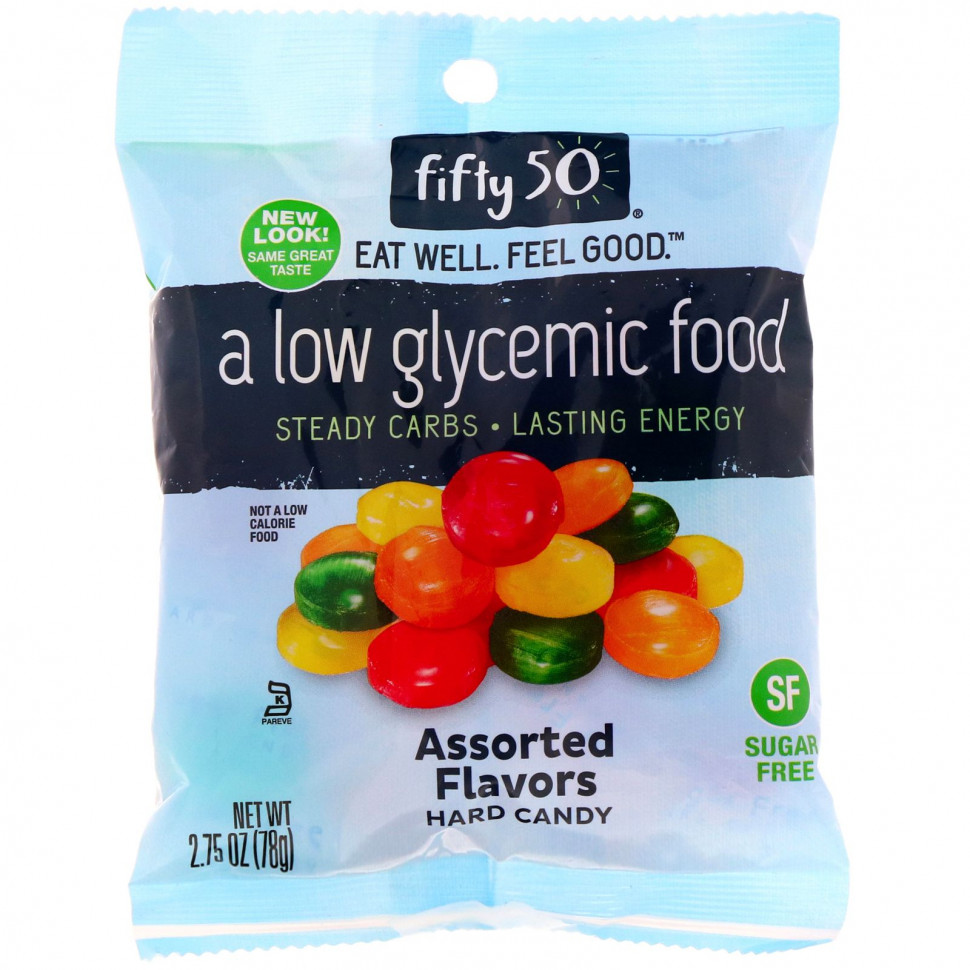 ���� ������ (Iherb) Fifty 50, Assorted Flavors Hard Candy, Sugar Free, 2.75 oz (78 g), ������ �� 590 ���