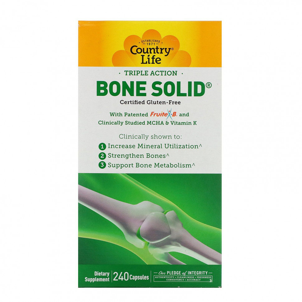   (Iherb) Country Life, Triple Action Bone Solid, 240     -     , -, 