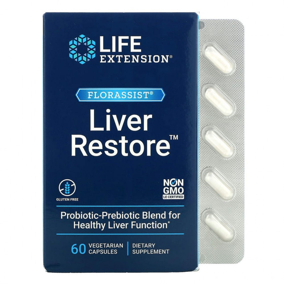 ���� ������ (Iherb) Life Extension, FLORASSIST Liver Restore, ������� ��� �������� ������, 60 �������������� ������, ������ �� 2390 ���