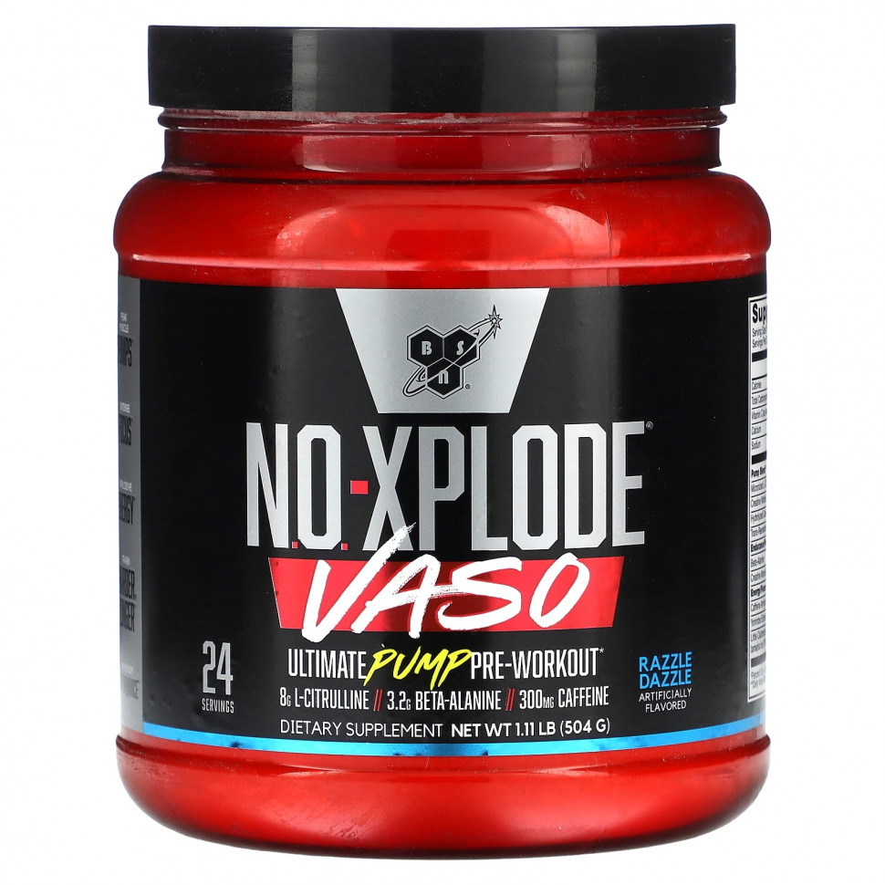   (Iherb) BSN, No-Xplode VASO, Ultimate Pump  , Razzle Dazzle, 504  (1,11 )    -     , -, 