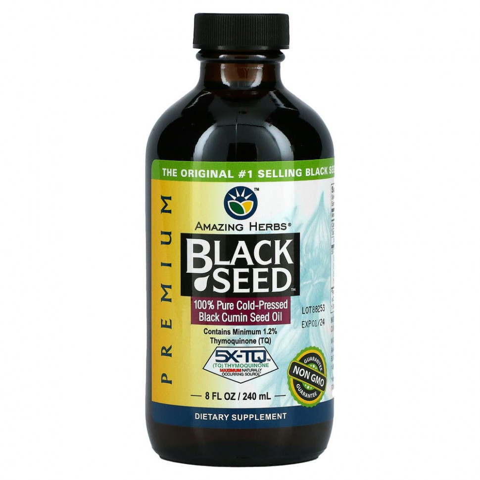   (Iherb) Amazing Herbs, Black Seed, 100%        , 240  (8 . )    -     , -, 