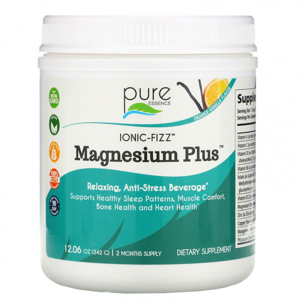 ���� ������ (Iherb) Pure Essence, Ionic-Fizz Magnesium Plus, �������� � ������, 342 � (12,06 �����), ������ �� 6380 ���