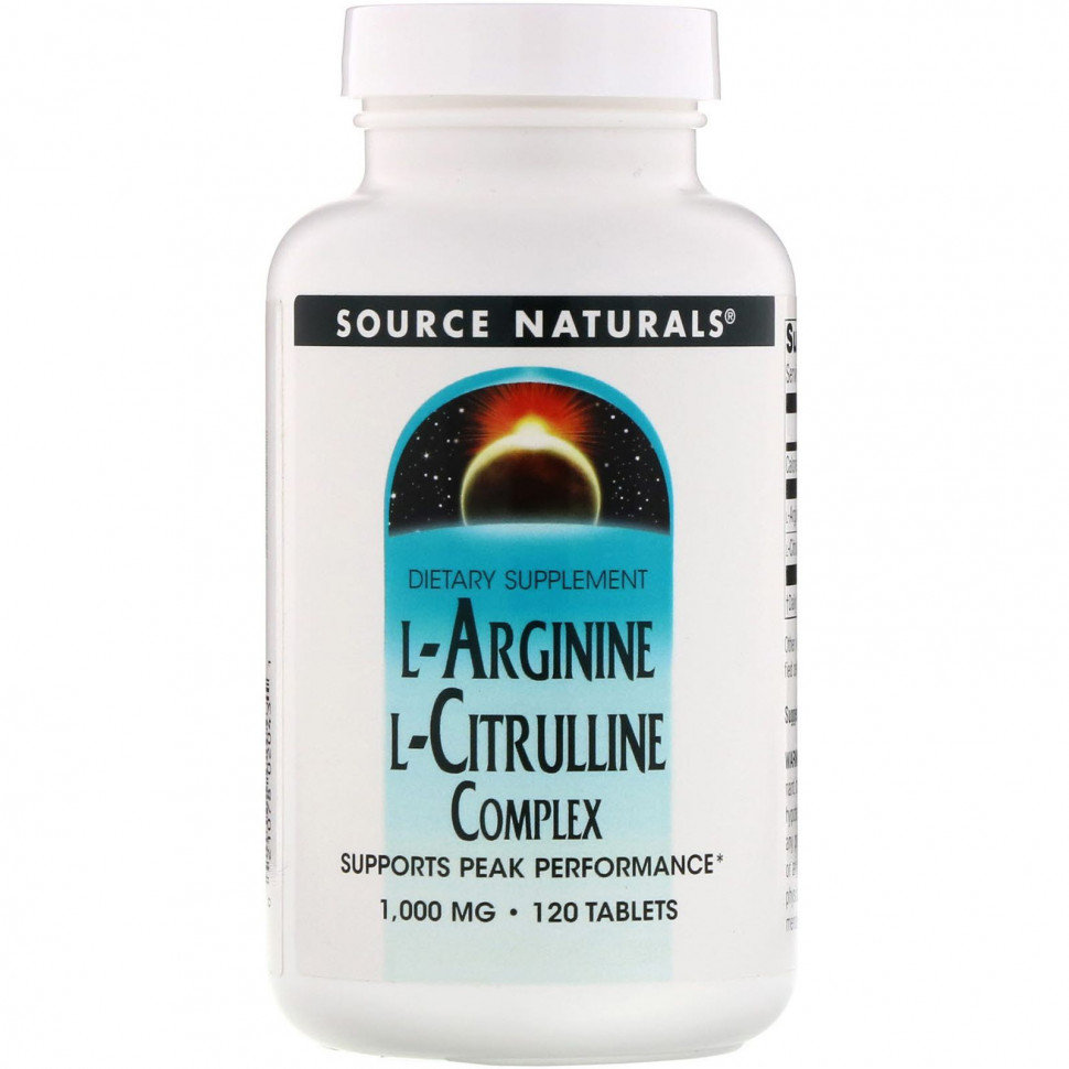 ���� ������ (Iherb) Source Naturals, �������� L-�������� � L-����������, 1000 ��, 120 ��������, ������ �� 3840 ���