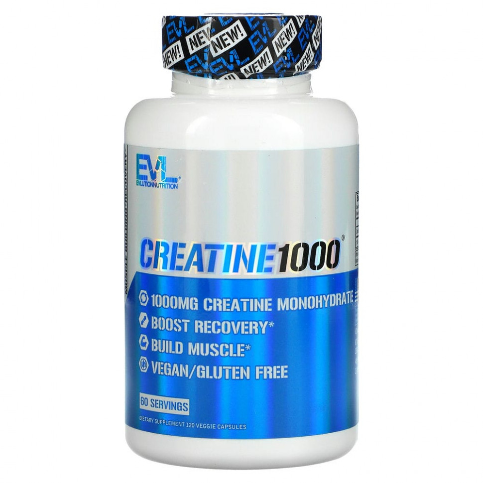 ���� ������ (Iherb) EVLution Nutrition, Creatine1000, �������, 500 ��, 120 ������������ ������, ������ �� 2560 ���