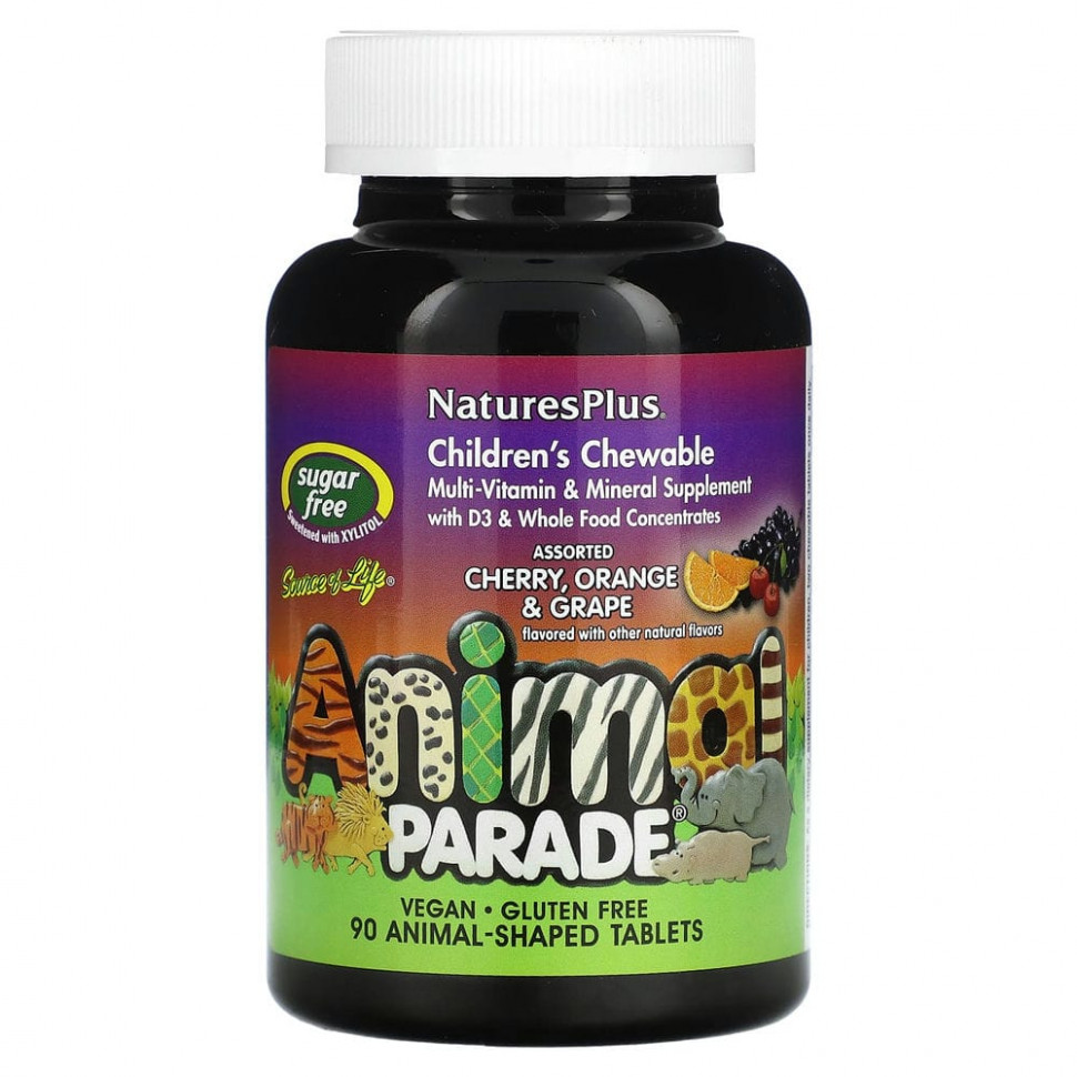 ���� ������ (Iherb) NaturesPlus, Source of Life, Animal Parade, ������� ����������� �������������� � ��������, ��������� ����������� �������������, 90 �������� � ����� ��������, ������ �� 3220 ���