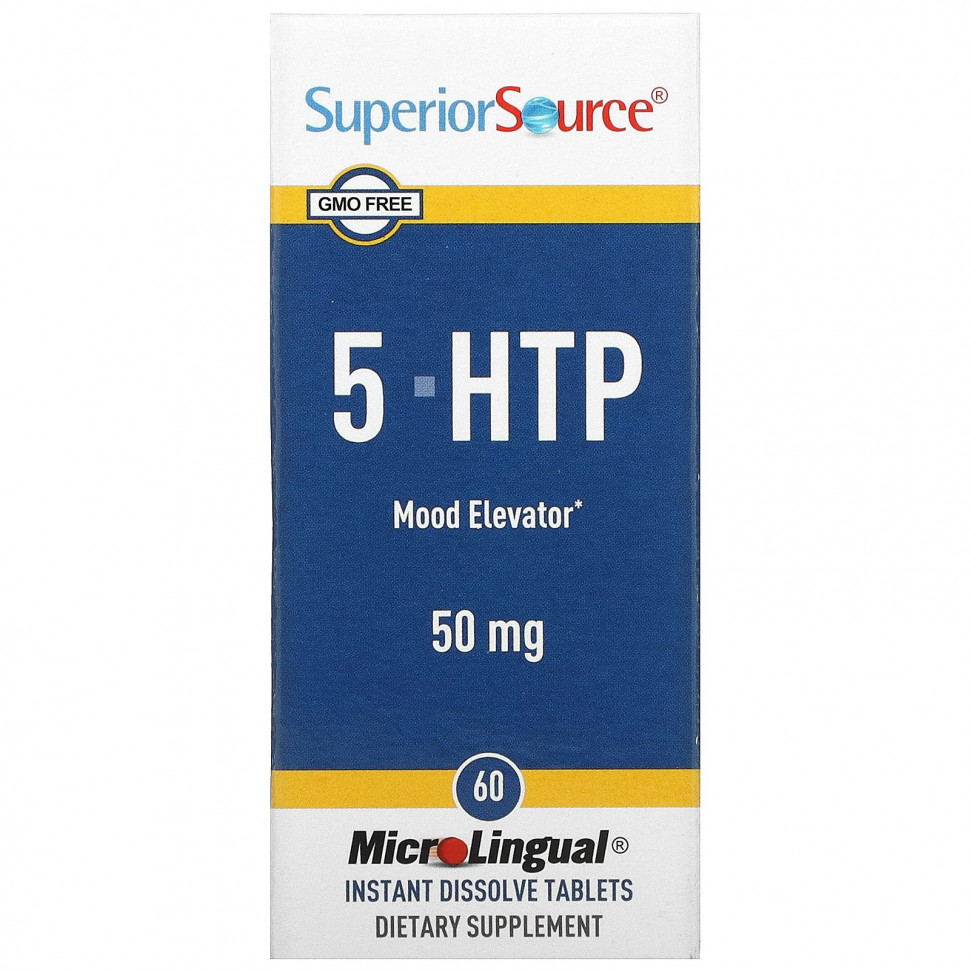 ���� ������ (Iherb) Superior Source, 5-HTP (5-�����������������), 50 ��, 60 ����������������� �������� MicroLingual, ������ �� 3620 ���