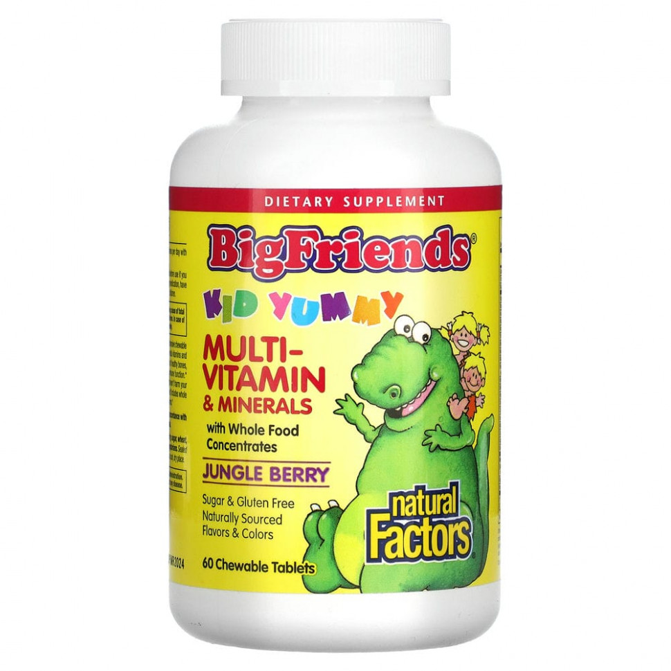 ���� ������ (Iherb) Natural Factors, Big Friends, ����������� �������������� � ��������, �� ������ ����, 60 ����������� ��������, ������ �� 2460 ���