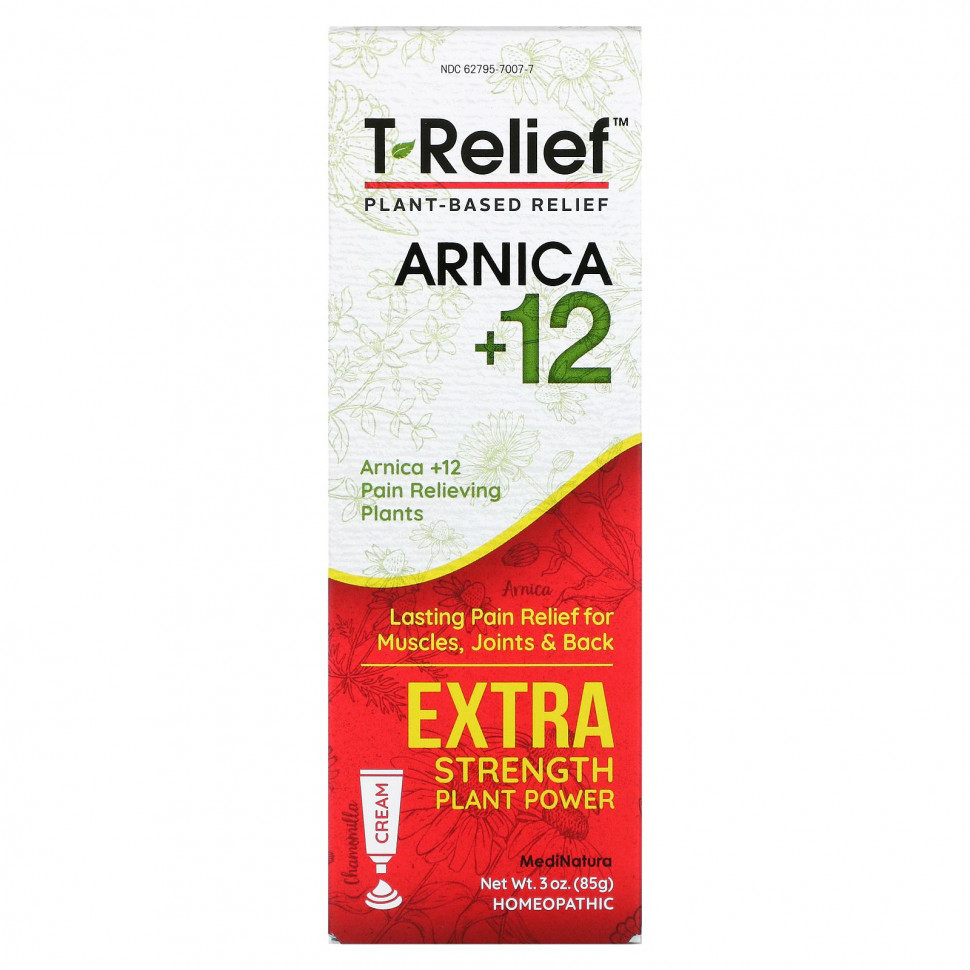 ���� ������ (Iherb) MediNatura, T-Relief, ������ + 12, � ���������� ����� ��������, �������, 85 � (3 �����), ������ �� 2770 ���