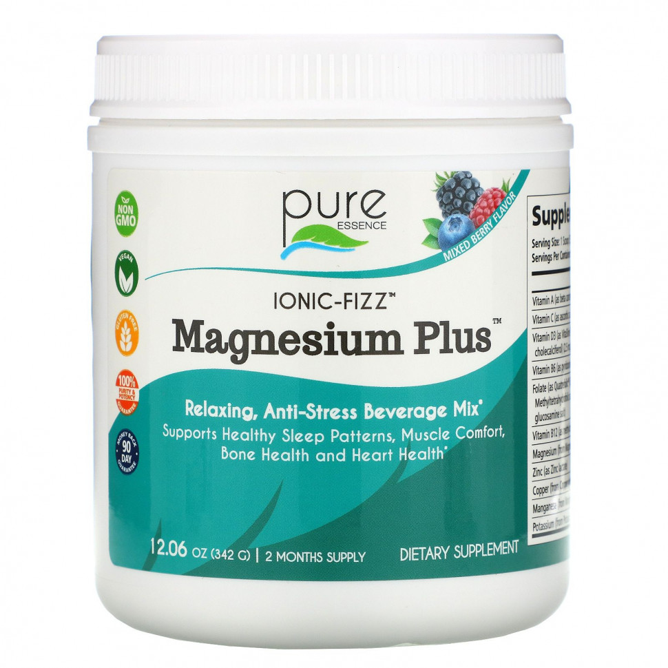   (Iherb) Pure Essence, Ionic-Fizz, Magnesium Plus,  , 342  (12,06 )    -     , -, 