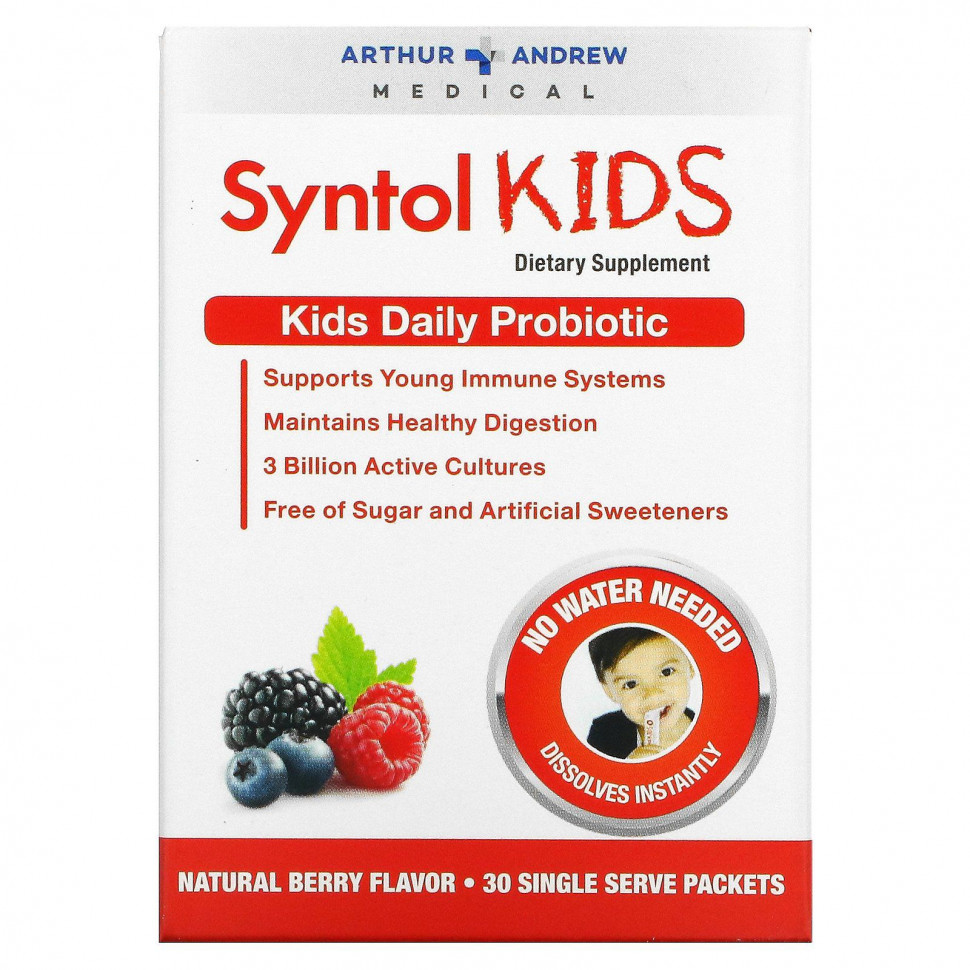 ���� ������ (Iherb) Arthur Andrew Medical, Syntol Kids, ���������� ��������� ��� �����, ����������� ������� ����, 30 ��������� ���������� ���������, ������ �� 3750 ���