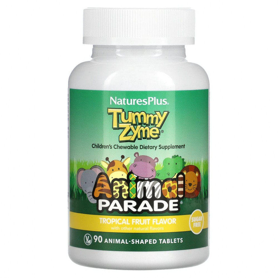   (Iherb) NaturesPlus, Source of Life, Animal Parade, Tummy Zyme   ,    ,    , 90        -     , -, 