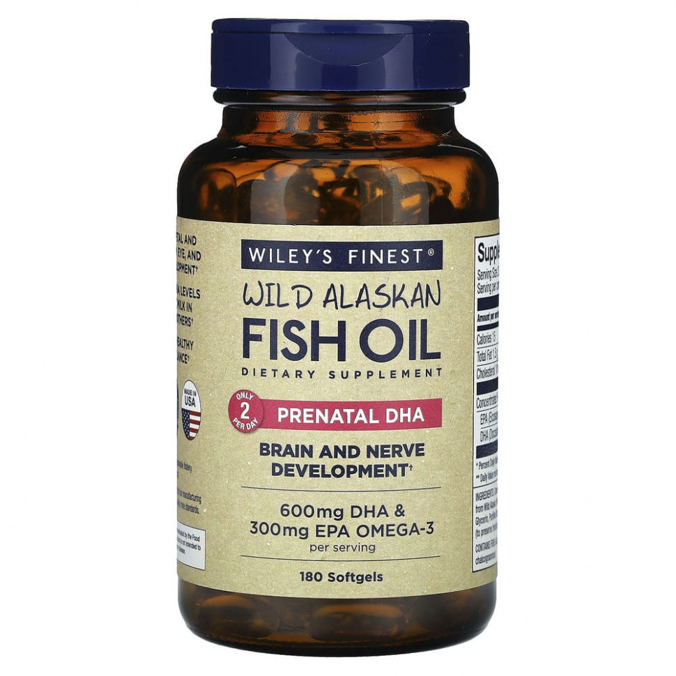 ���� ������ (Iherb) Wiley's Finest, ��� ����� ����������� ���, ������������ ���, 600 ��, 180 ������ ������, ������ �� 9840 ���