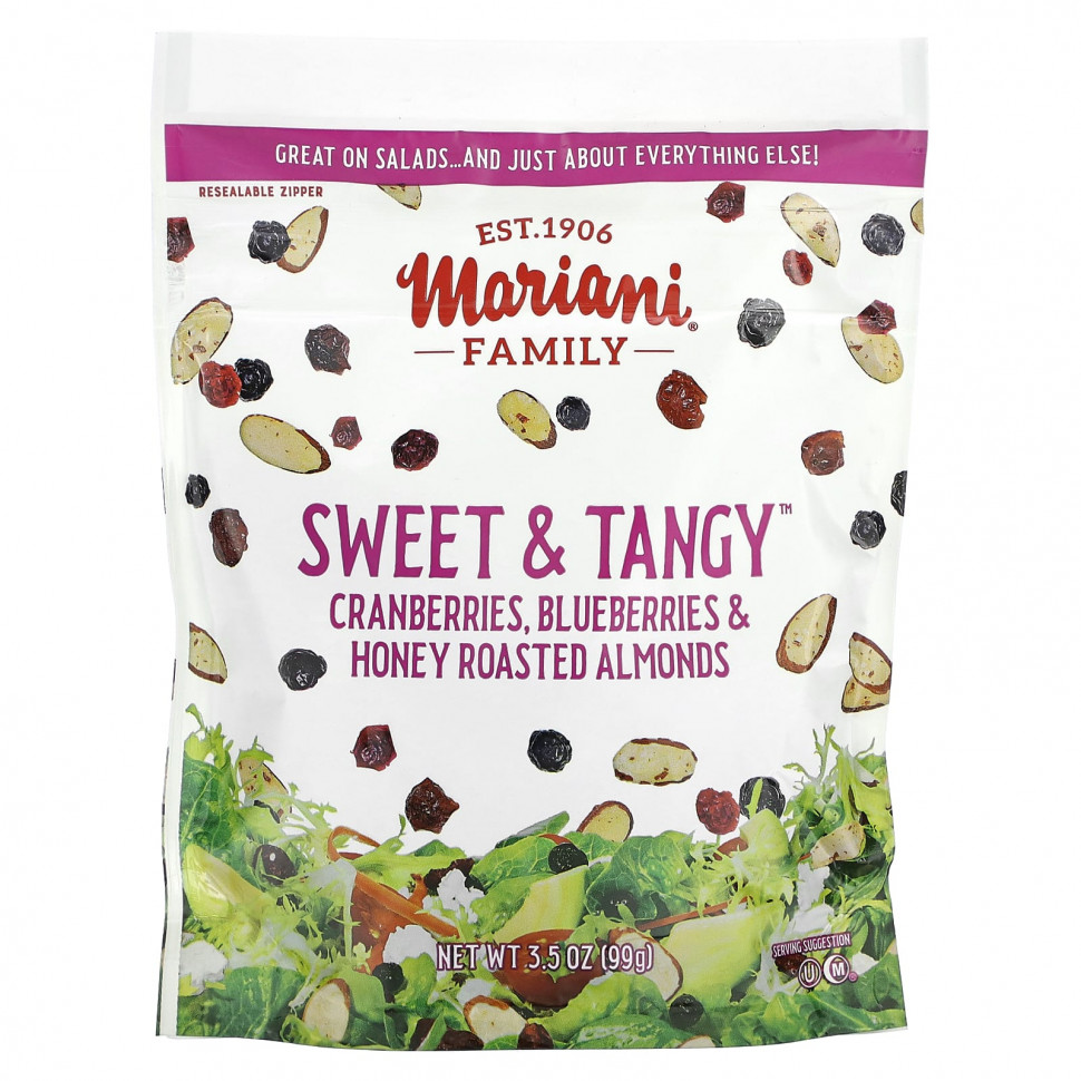 ���� ������ (Iherb) Mariani Dried Fruit, Sweet & Tangy, ������, ������� � ���������� ������� � �����, 99 � (3,5 �����), ������ �� 730 ���