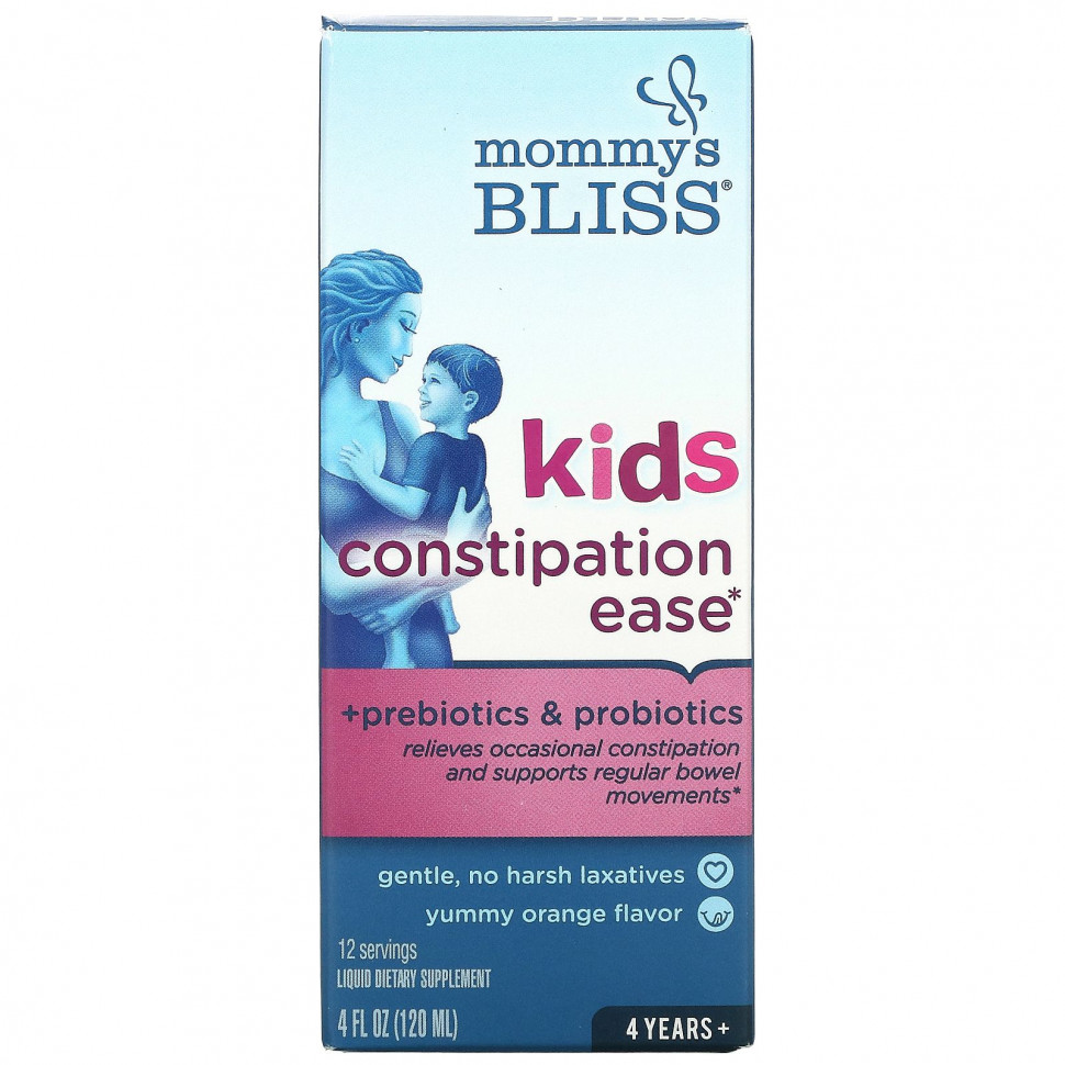 ���� ������ (Iherb) Mommy's Bliss, Kids Constipation Ease, ��� ������������ ������ ��� � �����, �� 4 ���, ��������, 120 �� (4 ����. �����), ������ �� 3100 ���