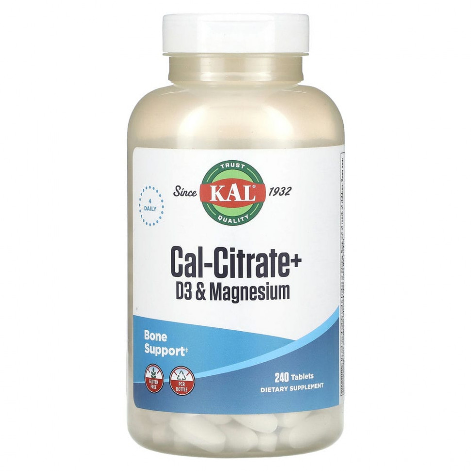 ���� ������ (Iherb) KAL, �������-������ +, D3 � ������, 240 ��������, ������ �� 3730 ���