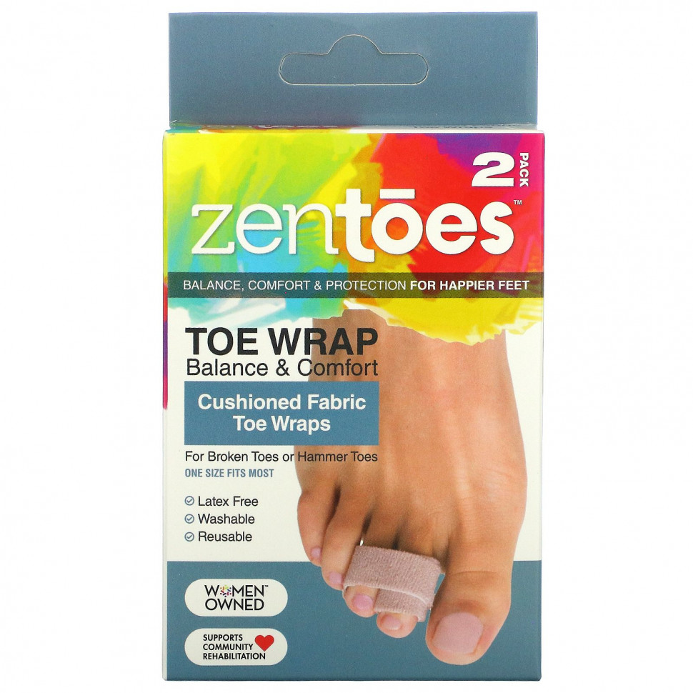 ���� ������ (Iherb) ZenToes, Toe Wrap Balance & Comfort, ������ �������� �����, 2 ��. � ��������, ������ �� 1020 ���