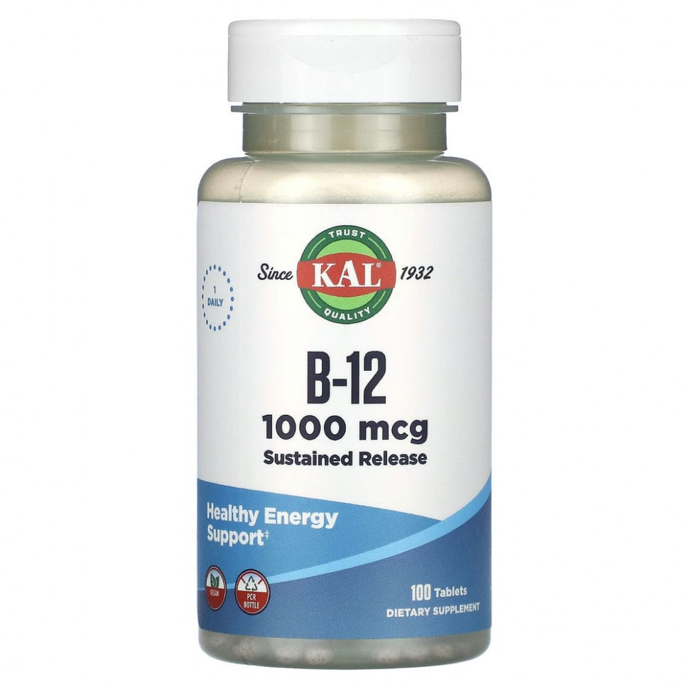 ���� ������ (Iherb) KAL, ������� B-12, 1000 ���, 100 ��������, ������ �� 1440 ���