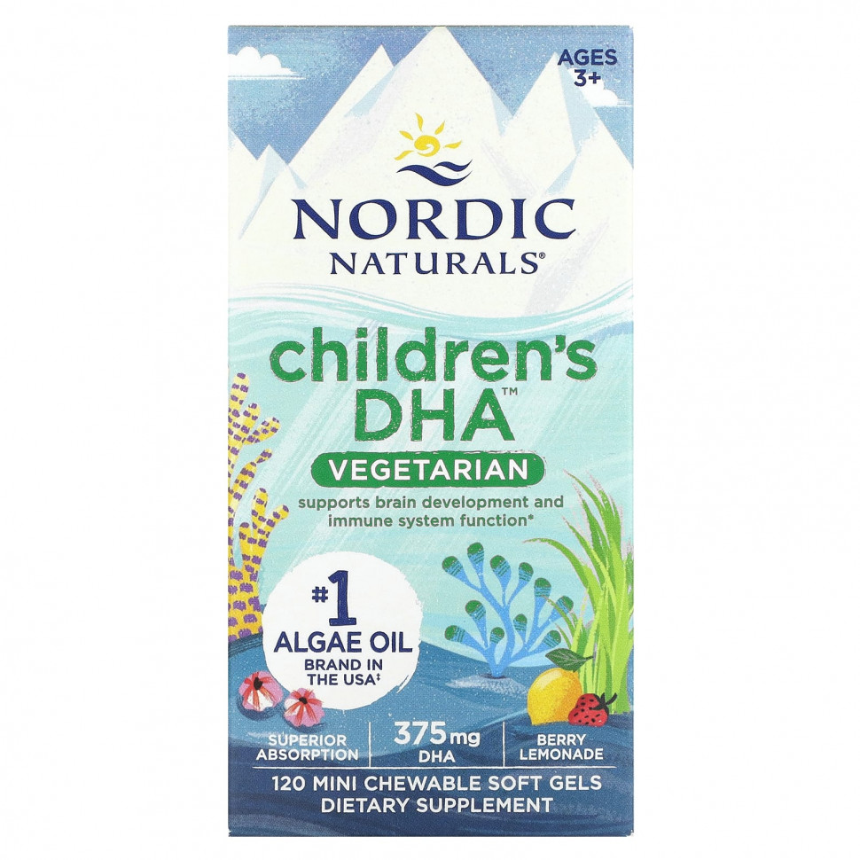 ���� ������ (Iherb) Nordic Naturals, ��� ��� �����, ��� ����� �� 3 ���, ������� �������, 375 ��, 120 ����������� ������ ��������, ������ �� 4420 ���