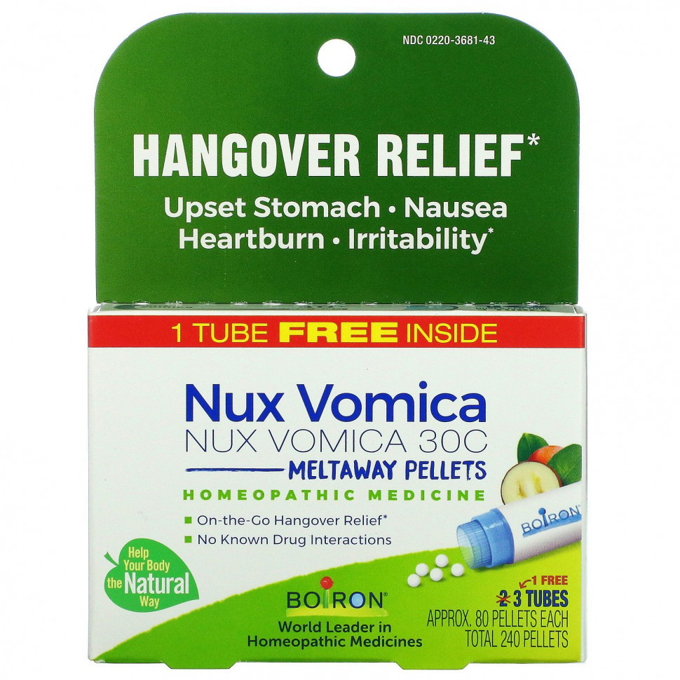   (Iherb) Boiron, Single Remedies,  (Nux Vomica), 30C, 3 ,  80       -     , -, 