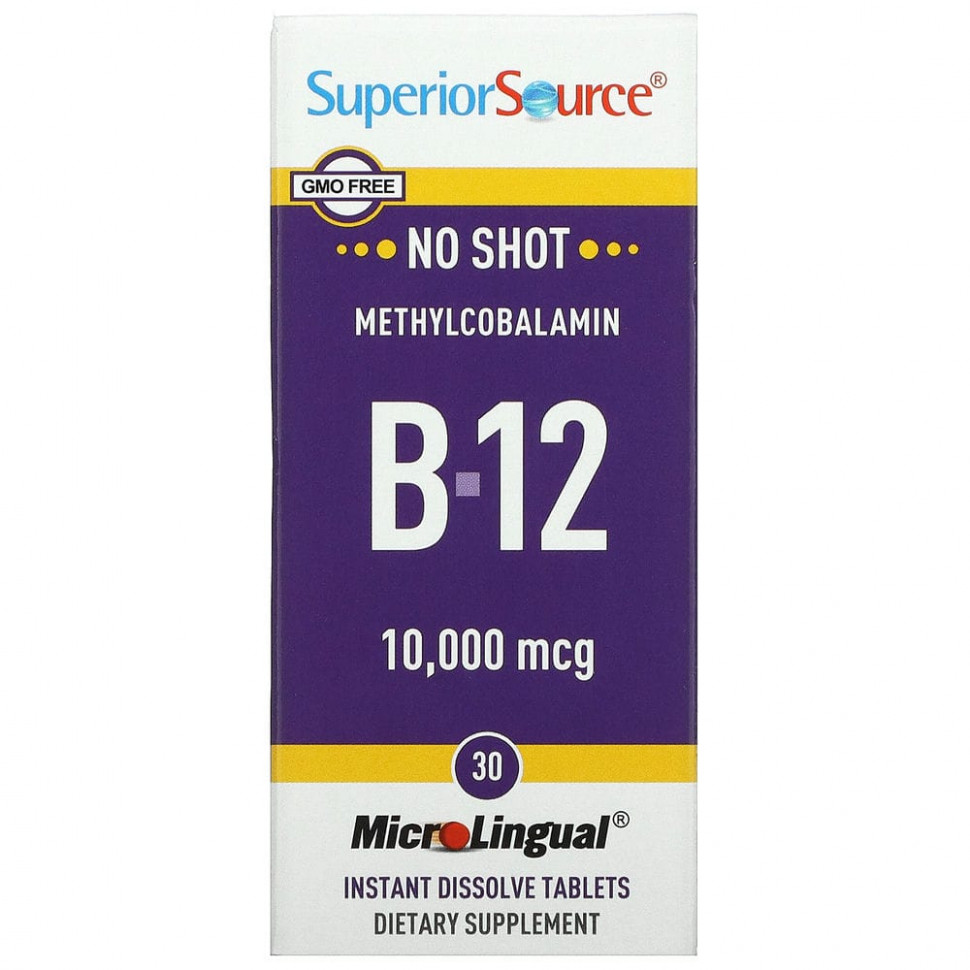 ���� ������ (Iherb) Superior Source, �������������� B12, 10 000 ���, 30 ����������������� �������� MicroLingual, ������ �� 5220 ���