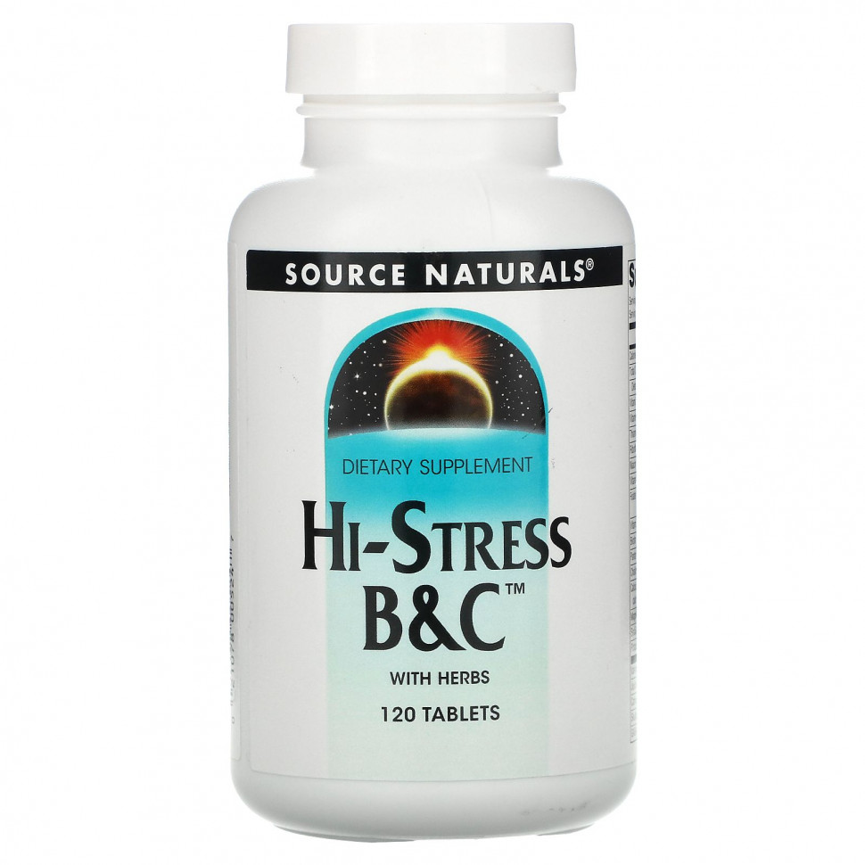 ���� ������ (Iherb) Source Naturals, Hi-Stress B&C, �������� B � C � �������, 120 ��������, ������ �� 3810 ���