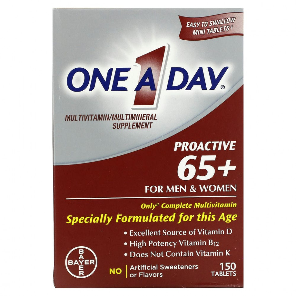 ���� ������ (Iherb) One-A-Day, Proactive 65+, ���������������� / ����������������� �������, ��� ������ � ������, 150 ��������, ������ �� 3040 ���