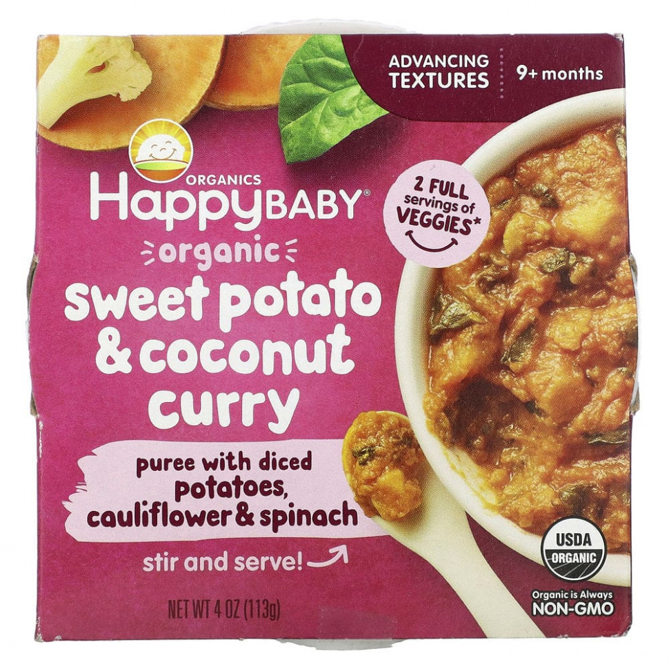 ���� ������ (Iherb) Happy Family Organics, Happy Baby, ������������ ����� � ��������� �����, �� 9 �������, 113 � (4 �����), ������ �� 830 ���
