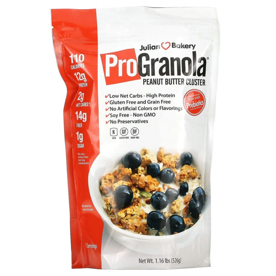 ���� ������ (Iherb) Julian Bakery, Pro Granola, ������� � ���������� ������, 526 � (1,16 �����), ������ �� 4760 ���