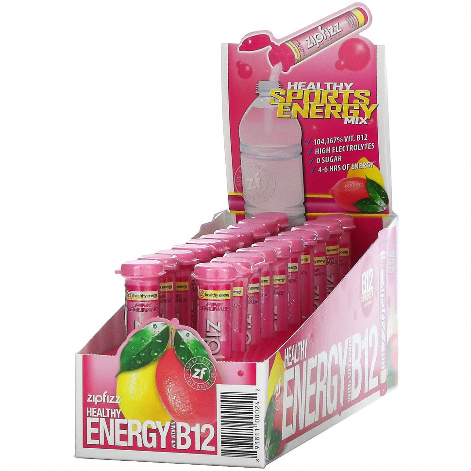 ���� ������ (Iherb) Zipfizz, �������������� ����� ��� ��������� ������ � ��������� B12, ������� �������, 20 ������� �� 11 � (0,39 �����), ������ �� 5350 ���