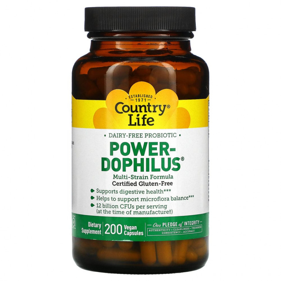���� ������ (Iherb) Country Life, Power-Dophilus, ����������� ���������, 200 ��������� ������, ������ �� 4780 ���