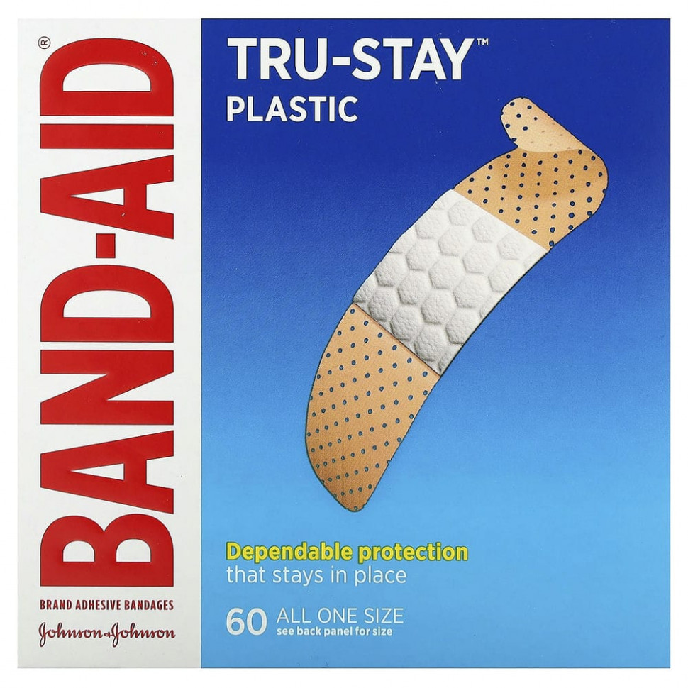 ���� ������ (Iherb) Band Aid, Tru-Stay, ����������� ��������, 60 ��., ������ �� 730 ���