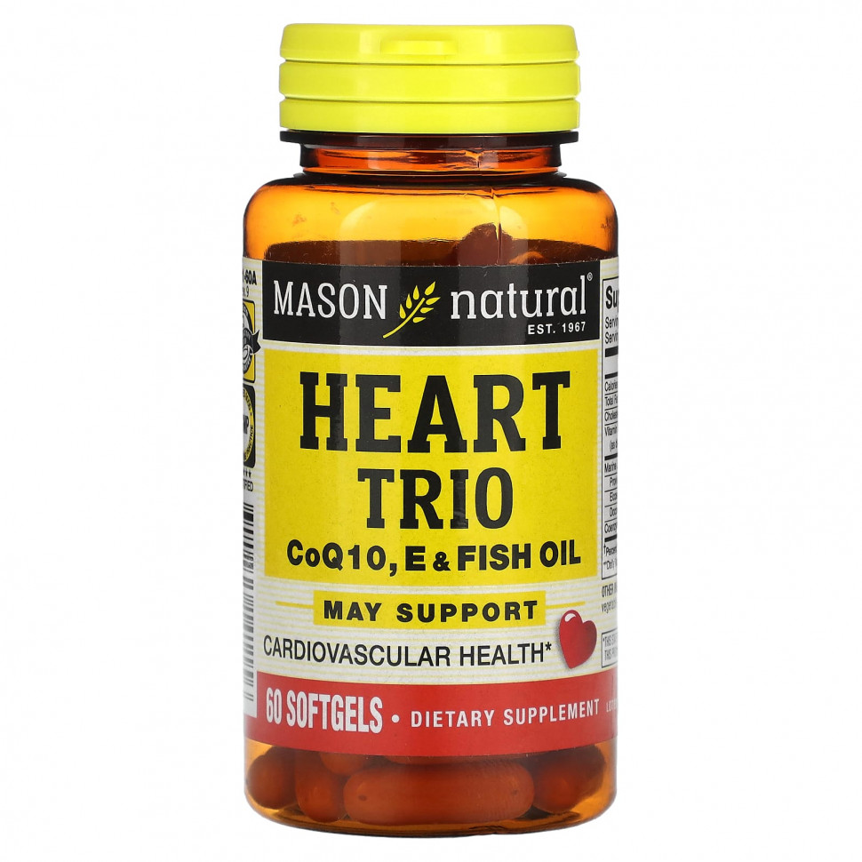 ���� ������ (Iherb) Mason Natural, Heart Trio, ������� Q10, ������� � ����� ���, 60 ������ ��������, ������ �� 3100 ���