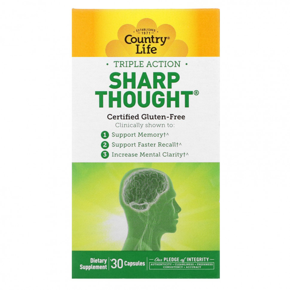   (Iherb) Country Life, Triple Action Sharp Thought,  , 30     -     , -, 