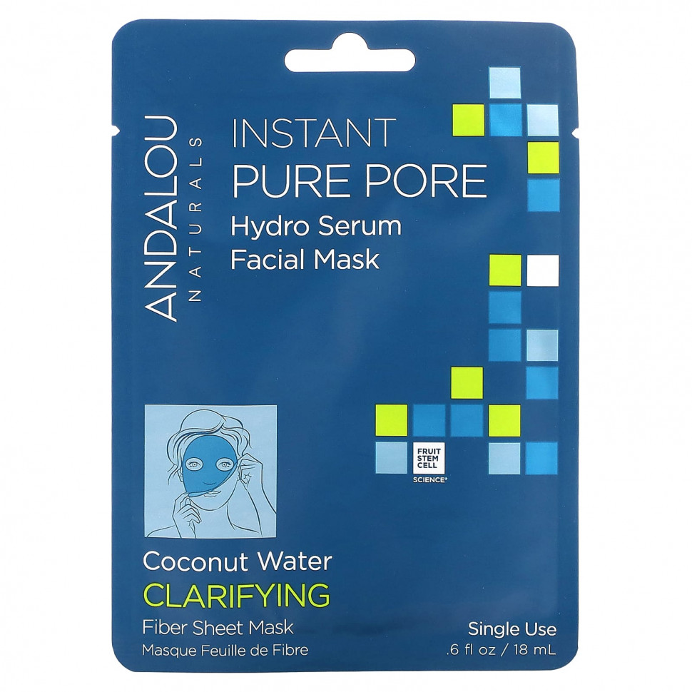 ���� ������ (Iherb) Andalou Naturals, Instant Pure Pore, ������������� ����� ��� ���� Hydro Serum, 1 �������� �����, 18 �� (0,6 ����. �����), ������ �� 1070 ���