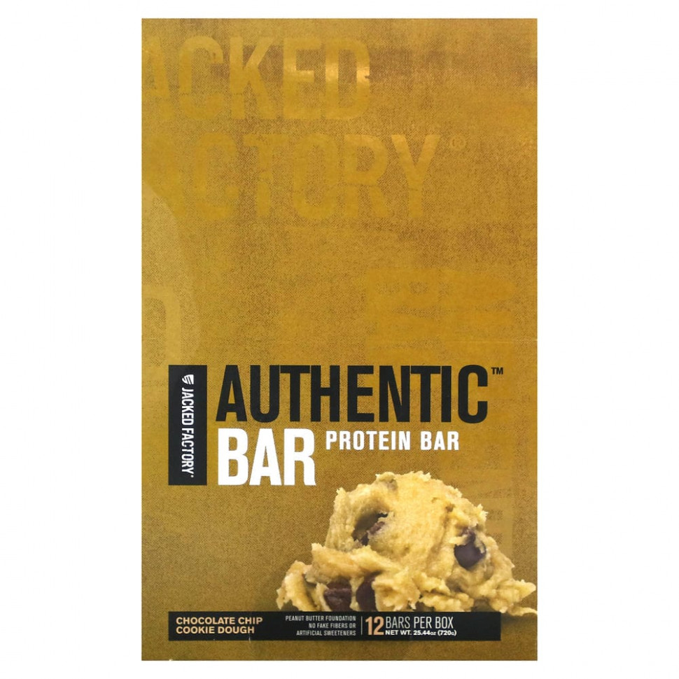 ���� ������ (Iherb) Jacked Factory, Authentic Bar, ����������� ��������, ����� � ���������� �������, 12 ����������, 60 � (2,12 �����), ������ �� 6790 ���